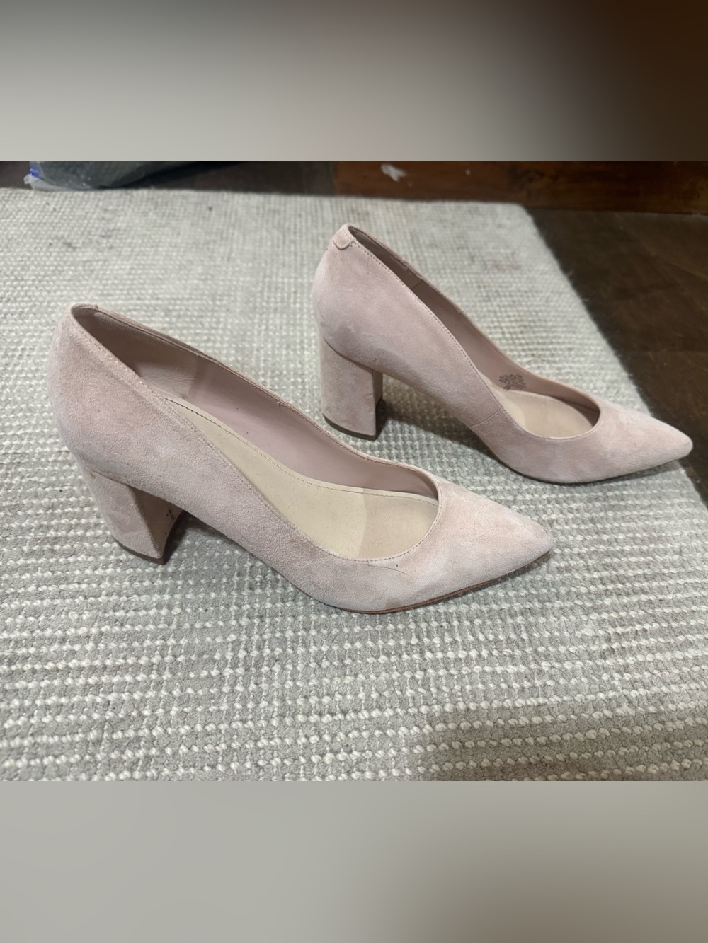 Marc Fisher Light Pink/ tan Suede Pointed-Toe Pumps - Picture 6 of 8
